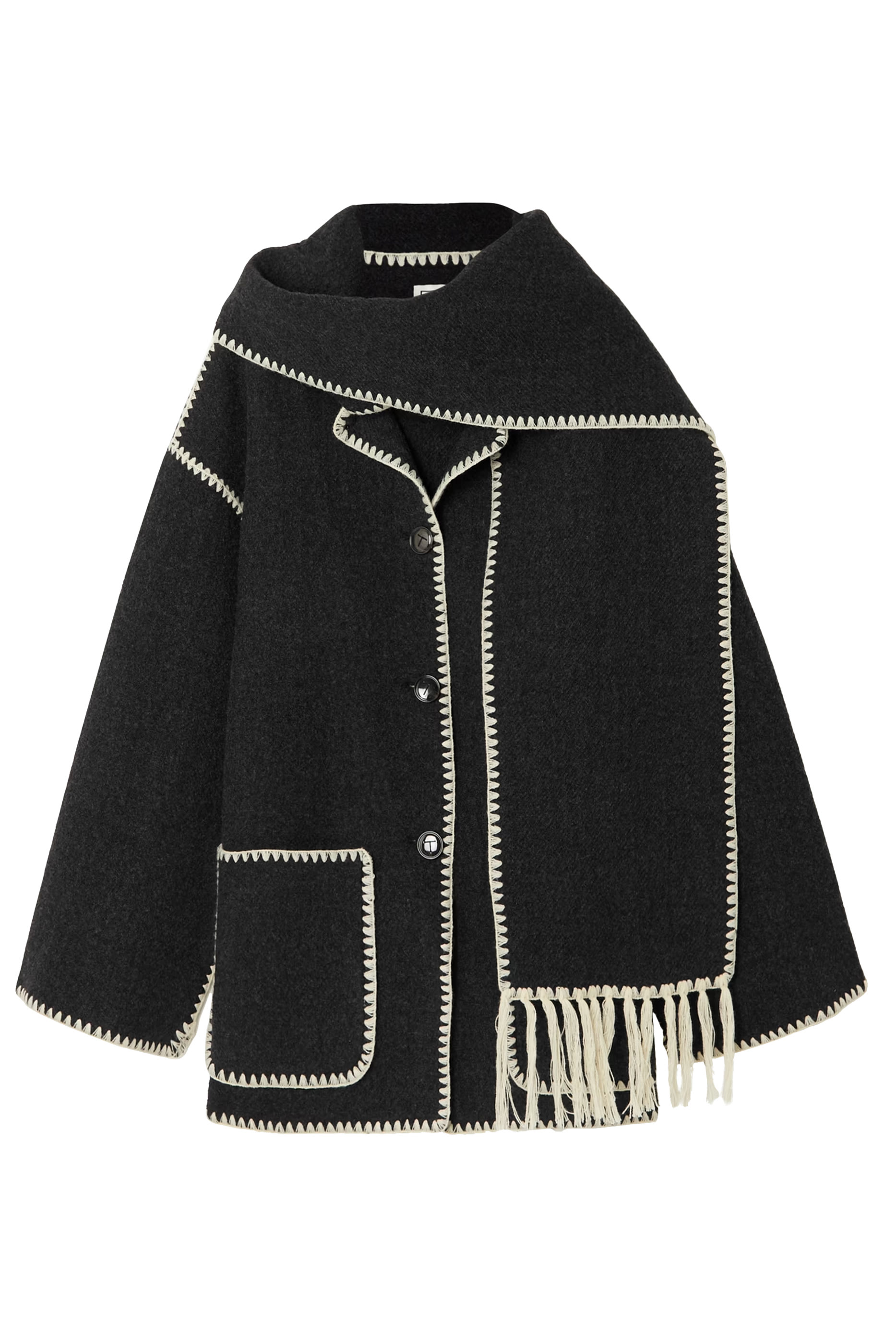 Embroidered Scarf Jacket