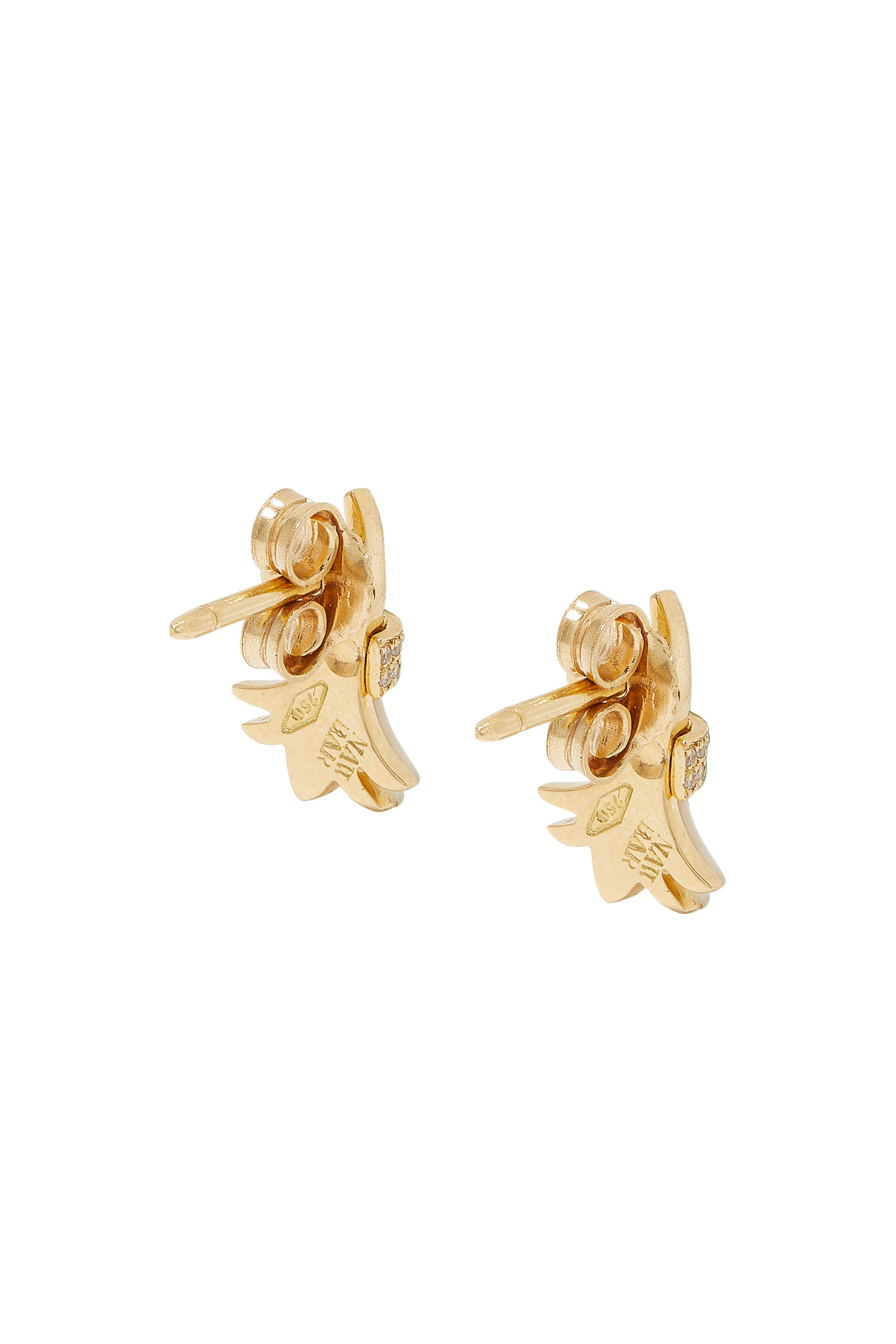 Psychedeliah Earrings, 18k Yellow Gold & Diamonds, Mother-of-Pearl
