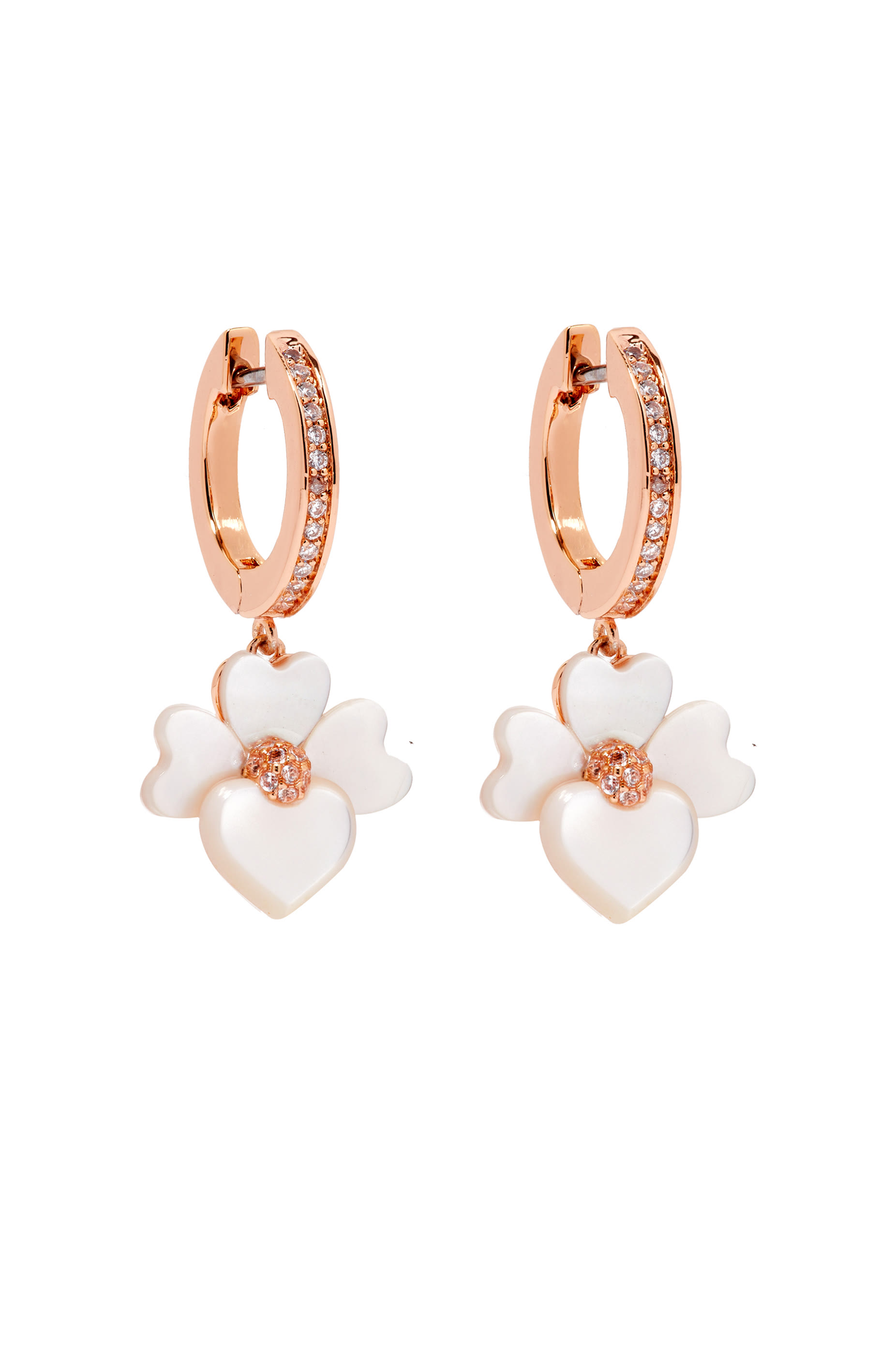 Precious Pansy Pav&eacute; Drop Earrings