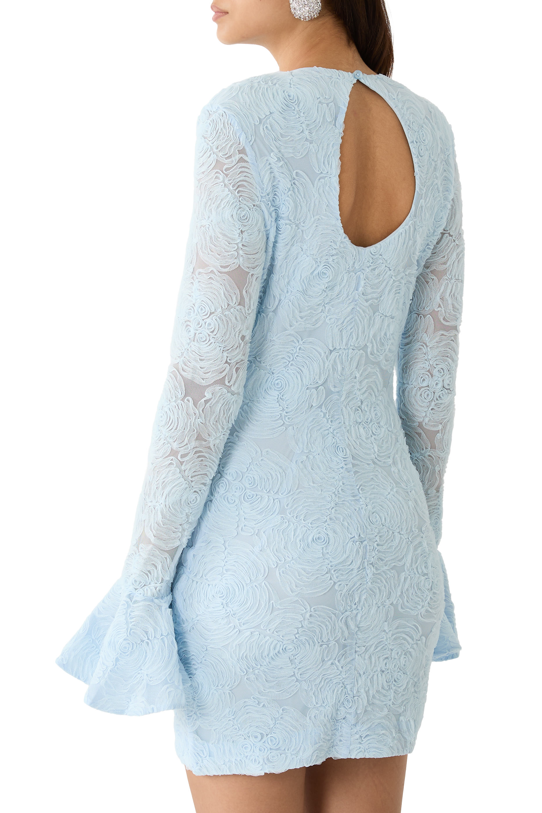 Mesh Frill Mini Dress